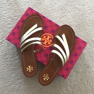 Tory Burch Patos gold sandals
